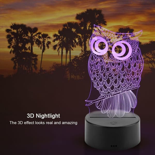 3D Natlamper til Bord LED Illusion Lamper (Sort) KLB