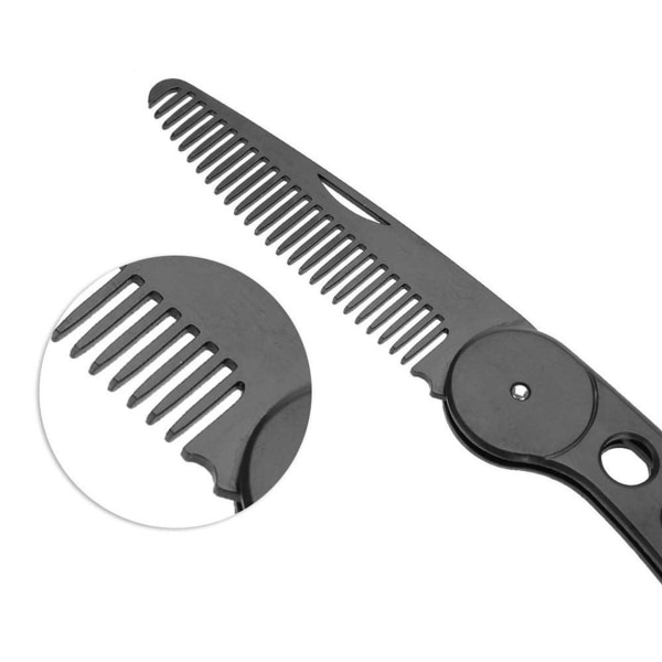 Vikbar skäggkam i rostfritt stål för män för att trimma och kamma hår, skägg KLB