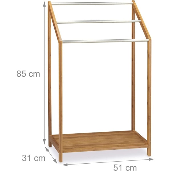 Pöytäpyyheteline Bambu/Metalli Luonnon 31 x 51 x 85 cm KLB