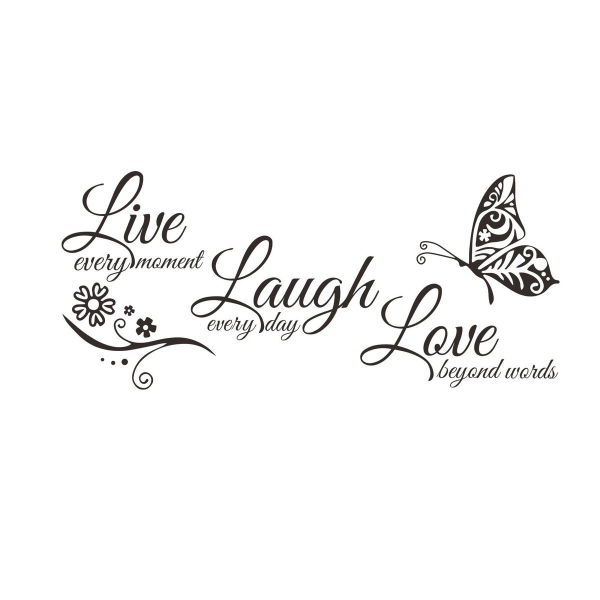 Live Love Laugh -seinätarra - Motivaatiolainaukset KLB