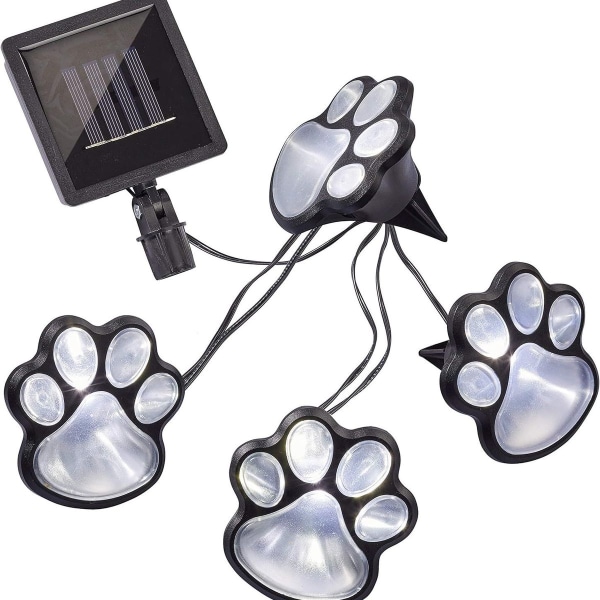 Solar LED fairy lights, hundtassar, 4 lysdioder, svart kabel, utomhus, KLB