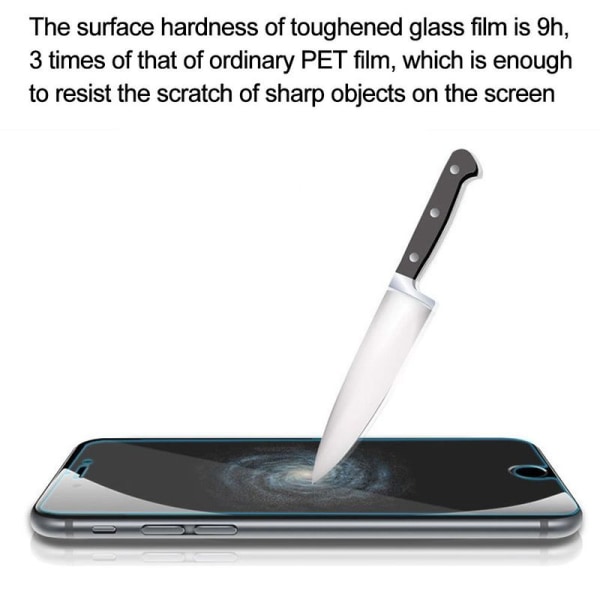 Herdet glassfilmpakke med 2 skjermbeskyttere som er kompatible med iPhone 8/7/6/6S - 9H