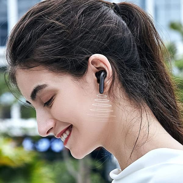 Bluetooth-hovedtelefoner i øret, trådløse hovedtelefoner med HiFi sort