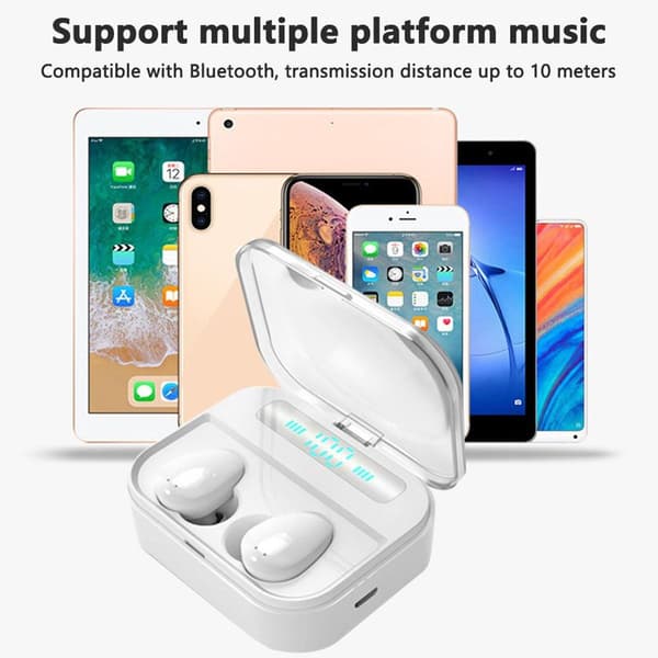 TWS Bluetooth 5.0 Earbuds True Wireless Stereo-hovedtelefoner Hvid