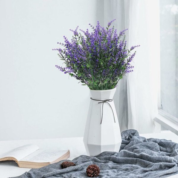 8 st konstgjorda lavendelblommor plast konstgjorda blommor för bröllop hem inredning trädgård uteplats växter KLB