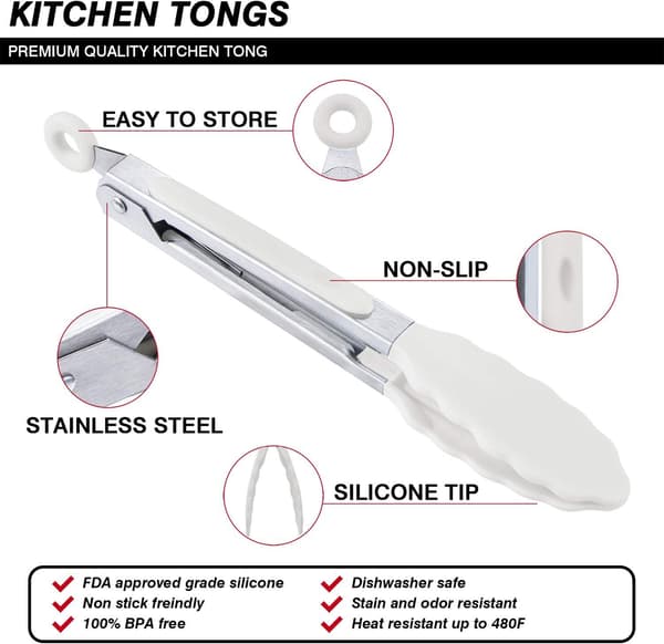 Sæt med 3 mini silikone serveringstænger 27 cm 10 tommer-