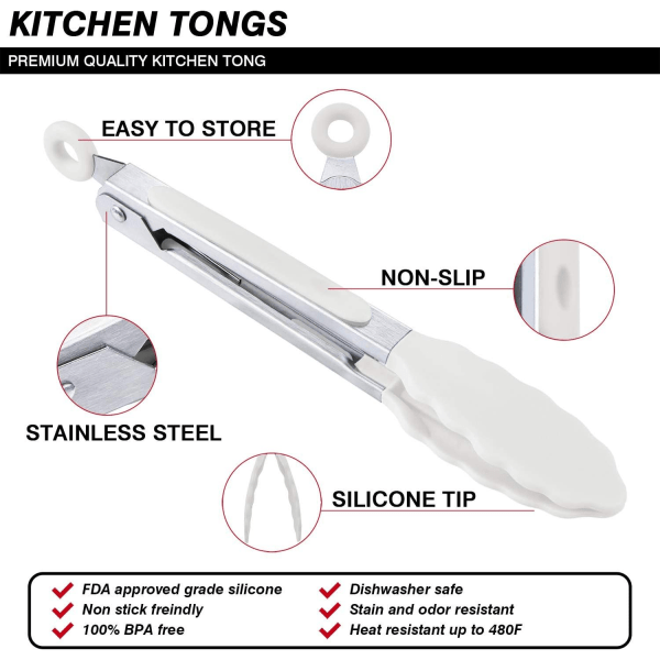 Sett med 3 mini silikonserveringsklyper 27 cm 10 tommer-