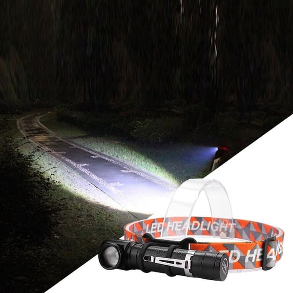 USB-oppladbar hodelykt, vanntett LED-hodelykt KLB