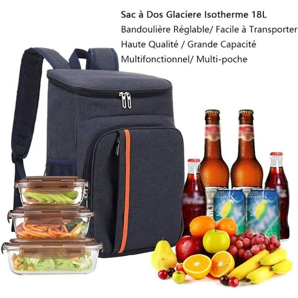 Isolerad kylryggsäck 18L Picknickväska Lunch Cooler Ryggsäck Stor kapacitet