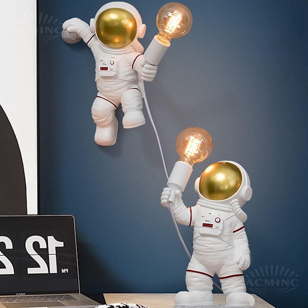 Seinän valot astronautti lasten pöytälamppu, moderni astronautti hehkuva LED-pöytälamppu KLB