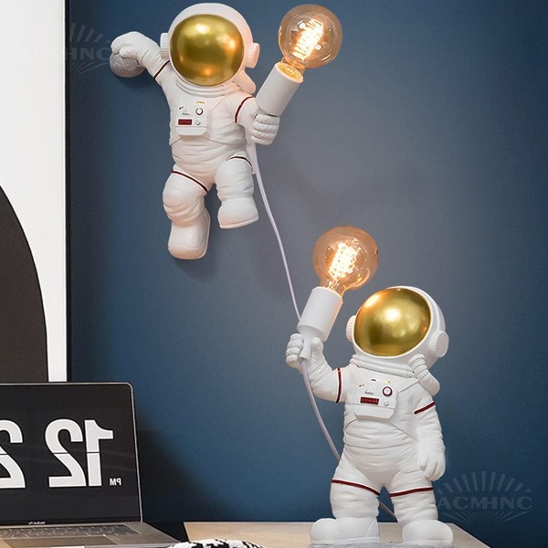 Væglamper astronaut børnebordslampe, moderne astronautglødende LED bordlampe KLB