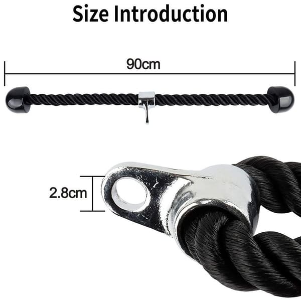 Nylon triceps rep, svart, 90 cm