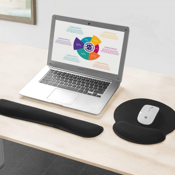 Premium Memory Foam Tangentbord och Mus handledsstöd Set -
