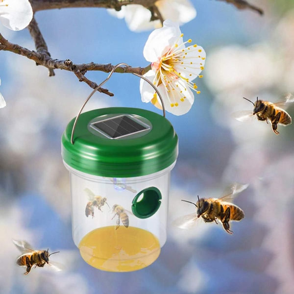 Getingfälla, solcellsdriven flugfälla med ultraviolett LED-ljus, vattentät KLB