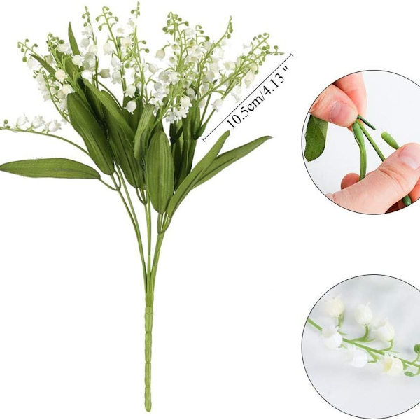 3PCS Konstgjorda Blommor Inomhus Utomhus Konstgjord Buske med Vita Blommor KLB