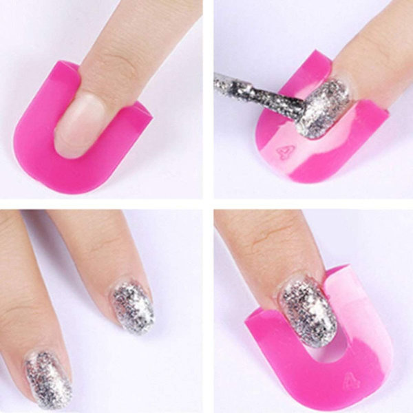 26PCS Återanvändbar Mjuk Plast Nagellack Stencil KLB