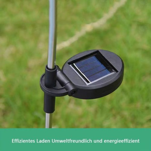 Solcellelamper til haven, 2 stk. solcellelamper til udendørs haven, solfiber