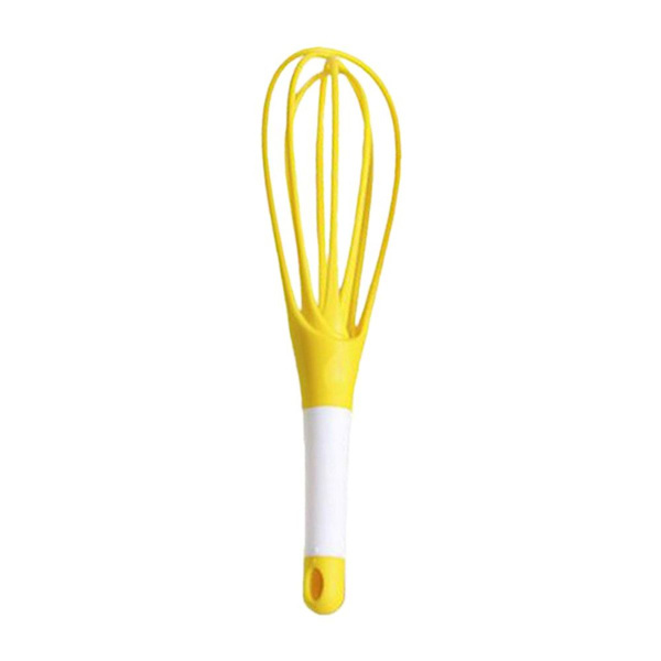 Pisk 2-i-1, foldbar ballon- og fladpisker i silikone gul KLB