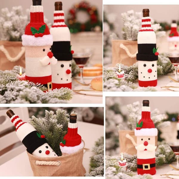 Juleflaskepose - Håndlaget - Nisse Vinflaskehette KLB
