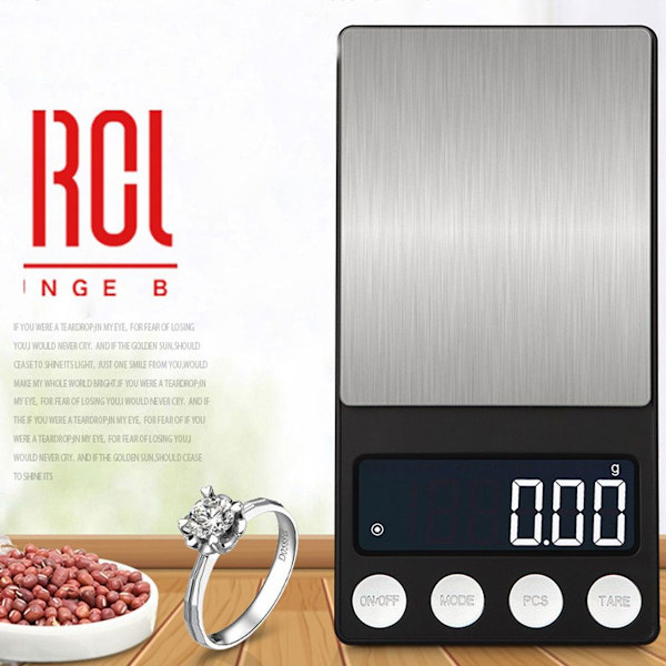 Mini Pocket 500/0,01g Suuren Tarkkuuden LCD Taustavalaistu Vaaka 1kg/0,1g KLB