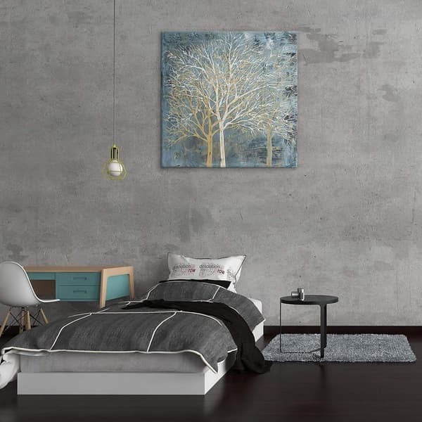 Träd Väggkonst Dekor Blå Vit Modern Abstrakt Canvas Målning Tryck Bilder KLB