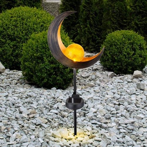 LED solcellelamper udendørs belysning dekoration stik lamper månedesign