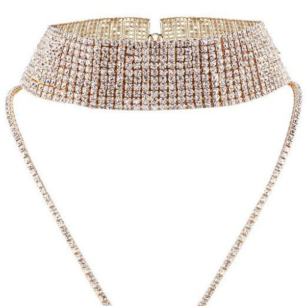 Lang Halskæde Lang Halskæde Strass Kvast Choker Halskæde til Kvinder Piger Favor