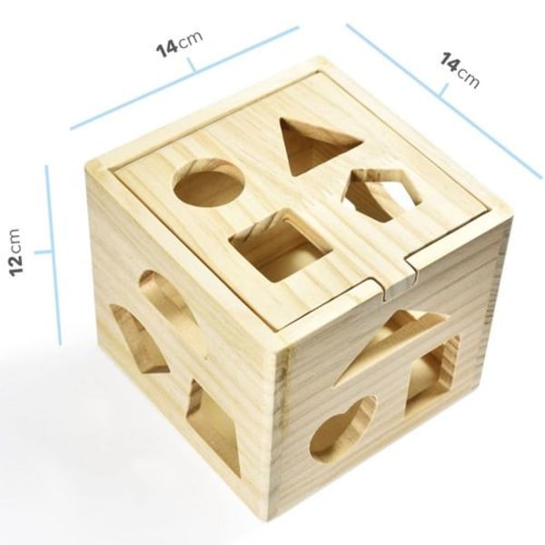 Træ-stikprop Cube Baby og Toddler Legetøjs Cube Puslespil Stikprop Box