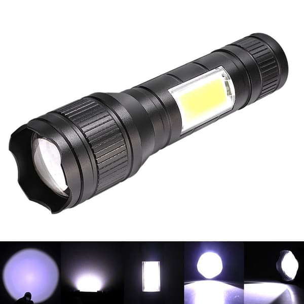 Kannettava T6+COB LED-teleskooppizoom-taskulamppu 3 tilalla KLB