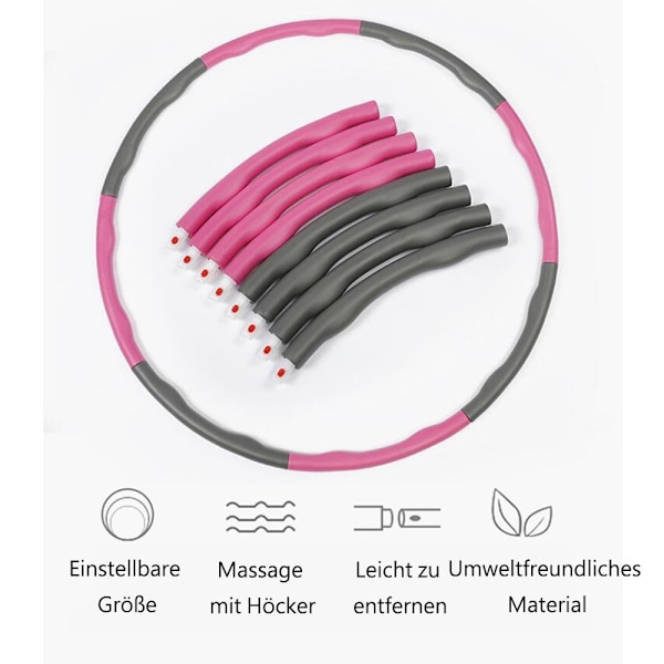 Hulahopring for slanking fitness for voksne og barn, deler er avtakbare