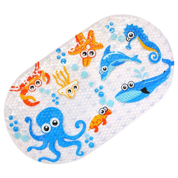 Octopus Top-Spring halkfri PVC-badmatta för barn, plast, flerfärgad