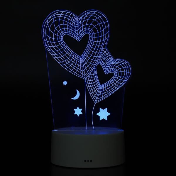 4.5V USB 3D Illusion Visual Romantic Night Lamp 7 Colors KLB