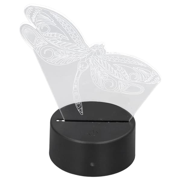 Libelle mønster 3D lys 7 farve skiftende LED natlys KLB