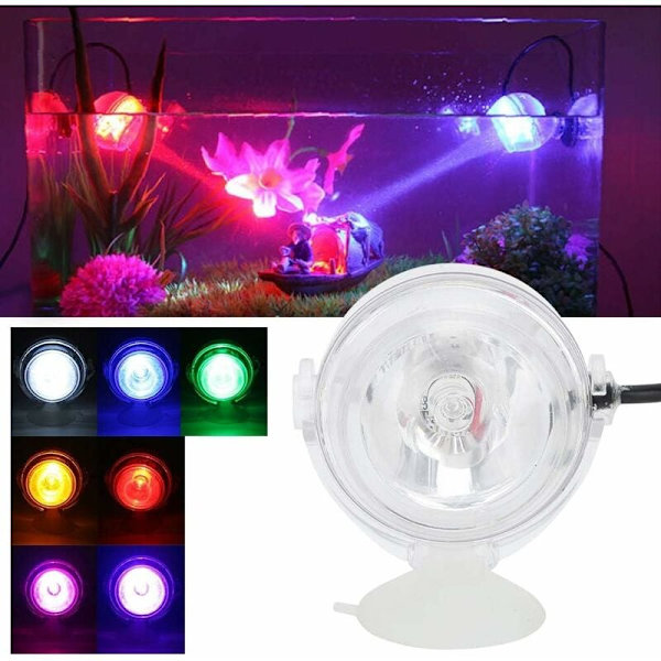 LED nedsænkelig belysning til akvarium, dam, akvarium, vase, badekar, swimmingpool (multicolor) KLB
