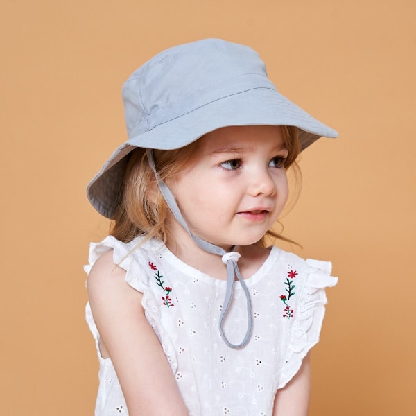 Chapeau de soleil réglable pour fille grise, chapeau de protection solaire à large bord pour bébé fille garçon et bébé unisexe
