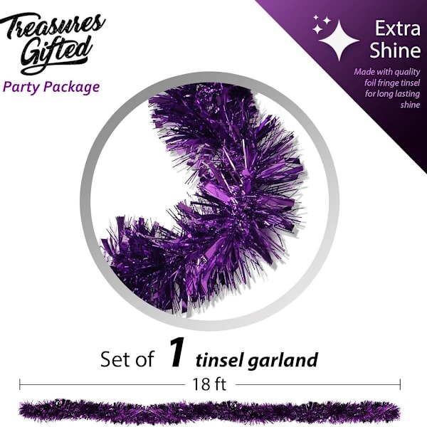 Mardi Gras -violetti tinsel-nauha Masquerade Metallic KLB