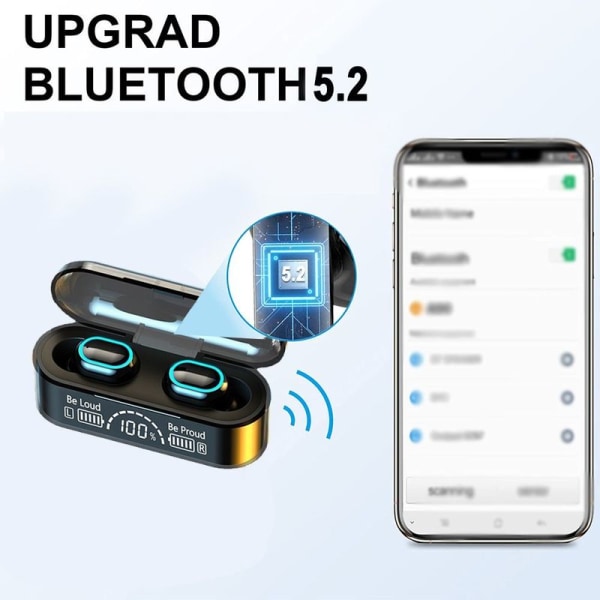 Langattomat nappikuulokkeet Bluetooth 5.2