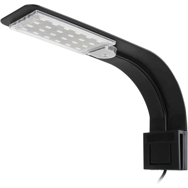 Akvarielampe, ultratynd LED-lampe Akvarielampe LED Akvarielampe Mini Akvarielampe med 24 LED Hvidt og blåt lys til fisk og planter, 10W-EU-stik (sort)
