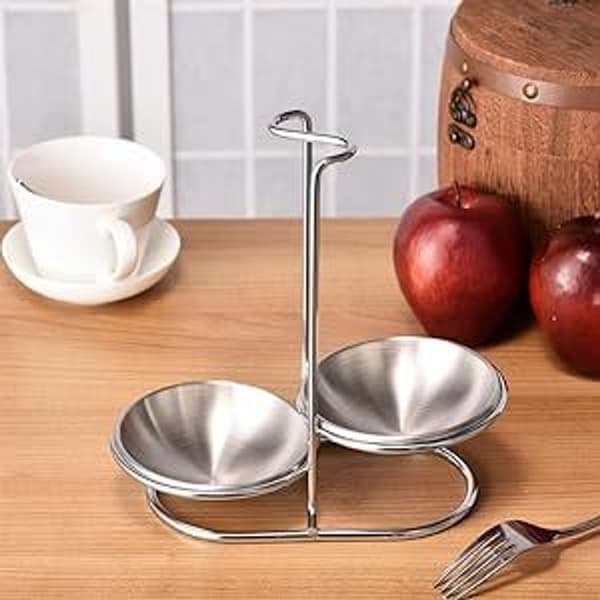 304 rustfrit stål dobbelt skeholder, lodret ske