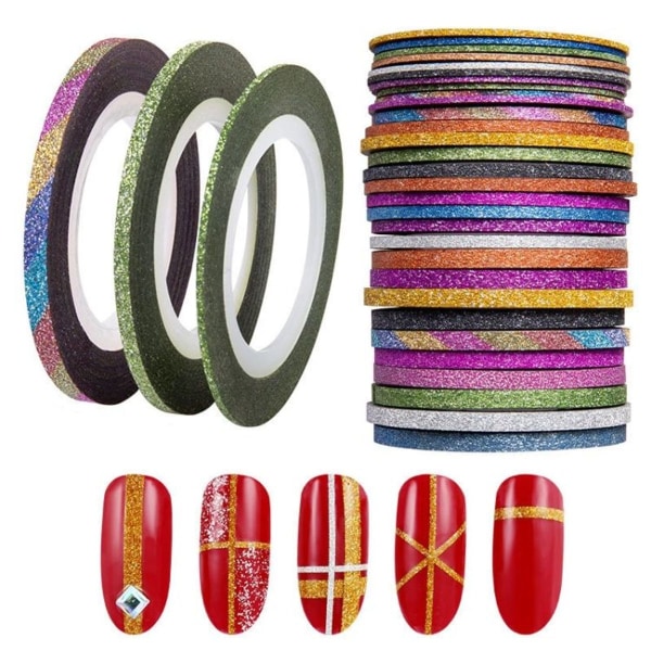 3 sets of self-adhesive glossy painted manicure decorative coils - matt, 1 mm,