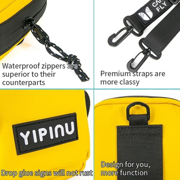 YD9 Fashion Student Simple Art Shoulder Mobile Phone Bag (Yellow)