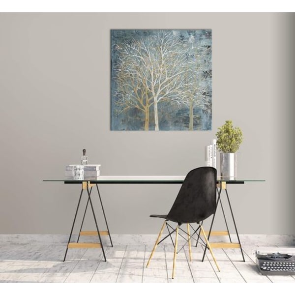 Trädväggskonst Dekor Blå Vit Modern Abstrakt Canvasmålning Tryck Bilder