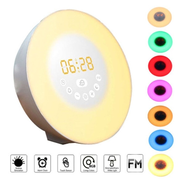 Wake Up Light Alarm Clock - Sunrise Simulation, Daylight Alarm Clock with 2 Alarms KLB