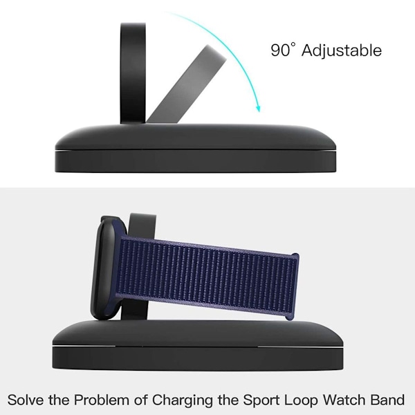 Apple Watch-ladestasjon Pop-up-kabelhåndteringsstativ Svart