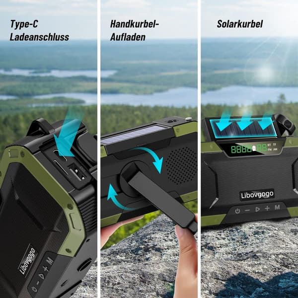 Nödradio Stänkskyddad Bluetooth-högtalare Bärbar