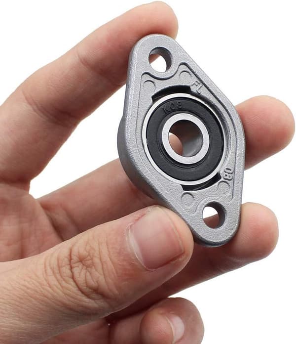 Pakke med 6 puteblokklagerblokker 8 mm diameter sinklegering rombisk
