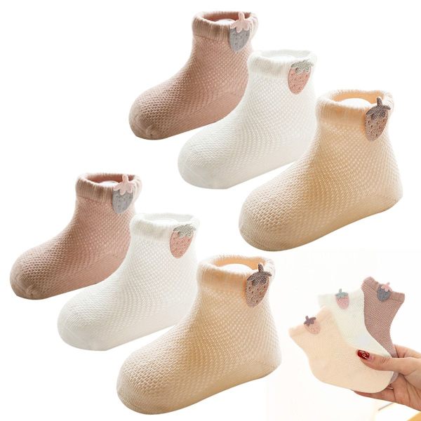 3 paria kesäisiä mesh-puuvillasukkia vauvapojille, taaperoille tytöille M KLB