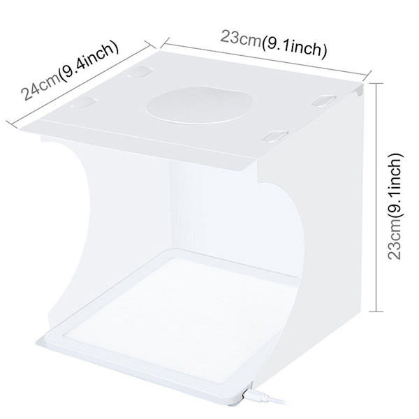 Fotostudio ljuslåda, mini LED-fotografering skugglös ljuslampa panelplatta
