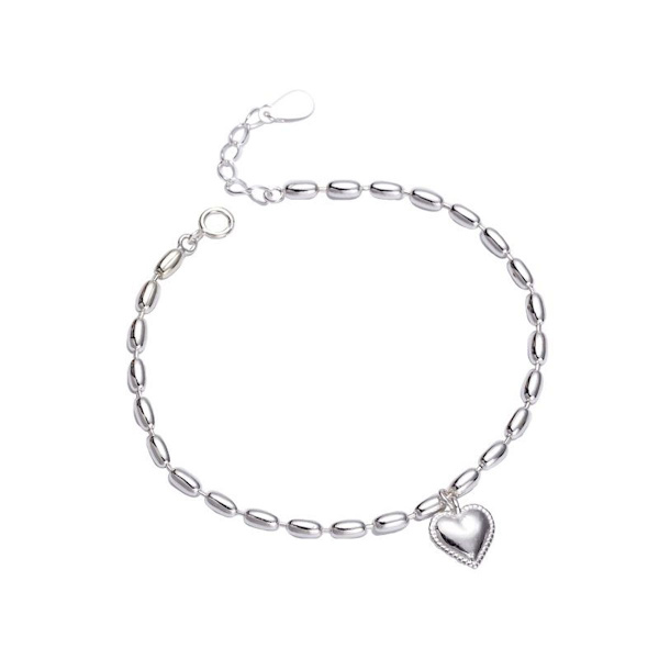 Armband i sterlingsilver, hjärtarmband