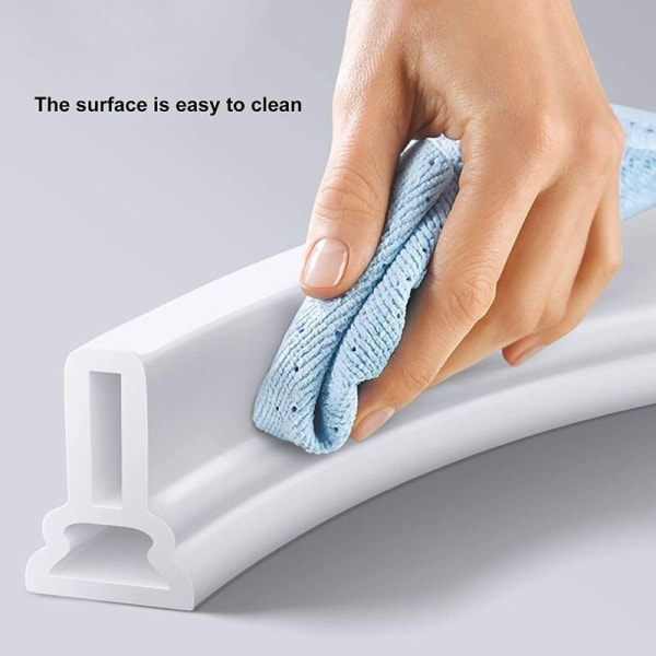 Foldbar dusjbarriere og oppbevaringssystem - 1 meter, hvit, vanntettingssystem